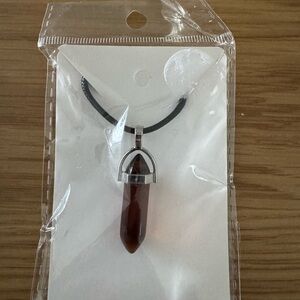 Howie Creations Elegant Silver and Briwn Pendant Necklace - NWOT